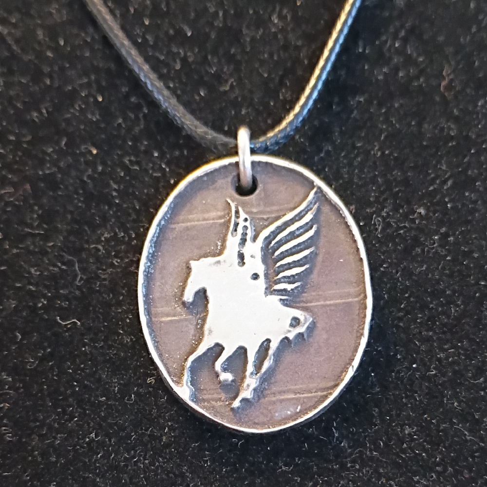 Silver Pegasus Pendant Necklace